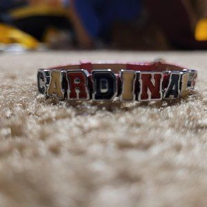 Handcrafted "Cardinals" red, white, and blue bracelet